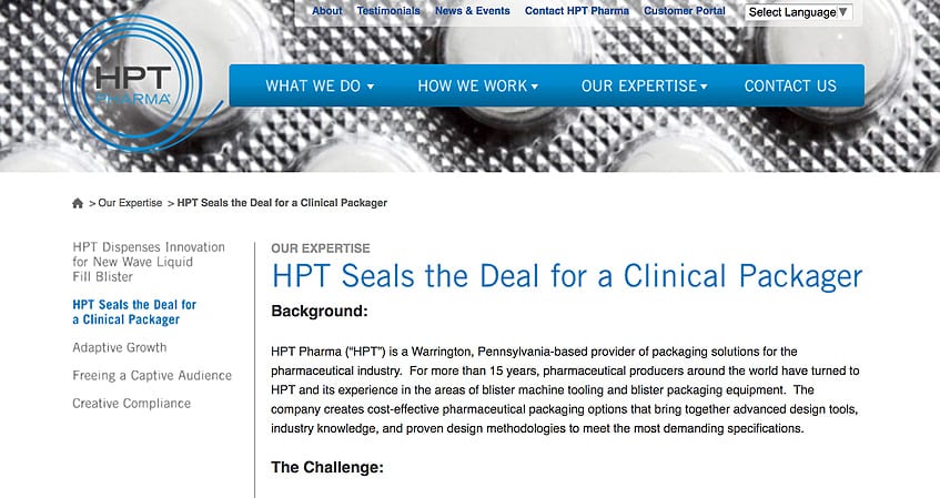 HPT Pharma Interior Page